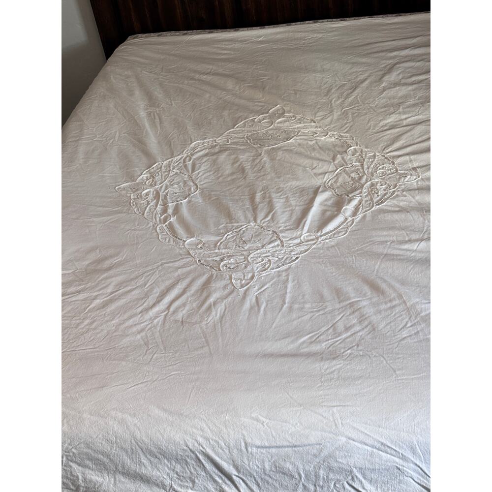 Pre-owned Battenburg Lace Cut Duvet Cover Full Size - Picture 3 of 9